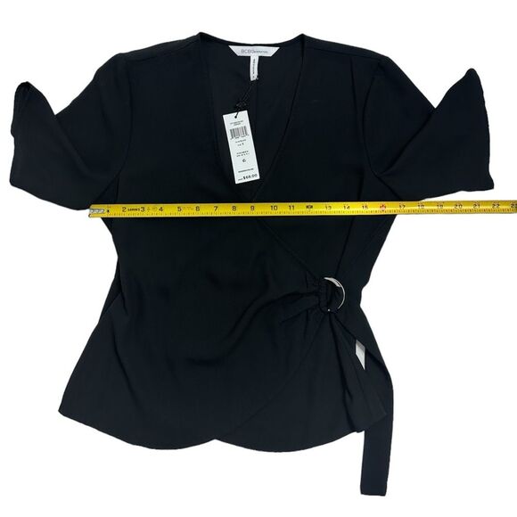 Bcbgeneration Elbow Sleeve Wrap Top Size SMALL - Picture 7 of 13